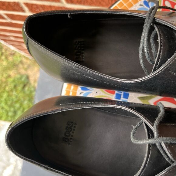 Hugo Boss Salin Lace Up Oxford Dress Shoes Mens 9.5 Black Leather RARE main image 5